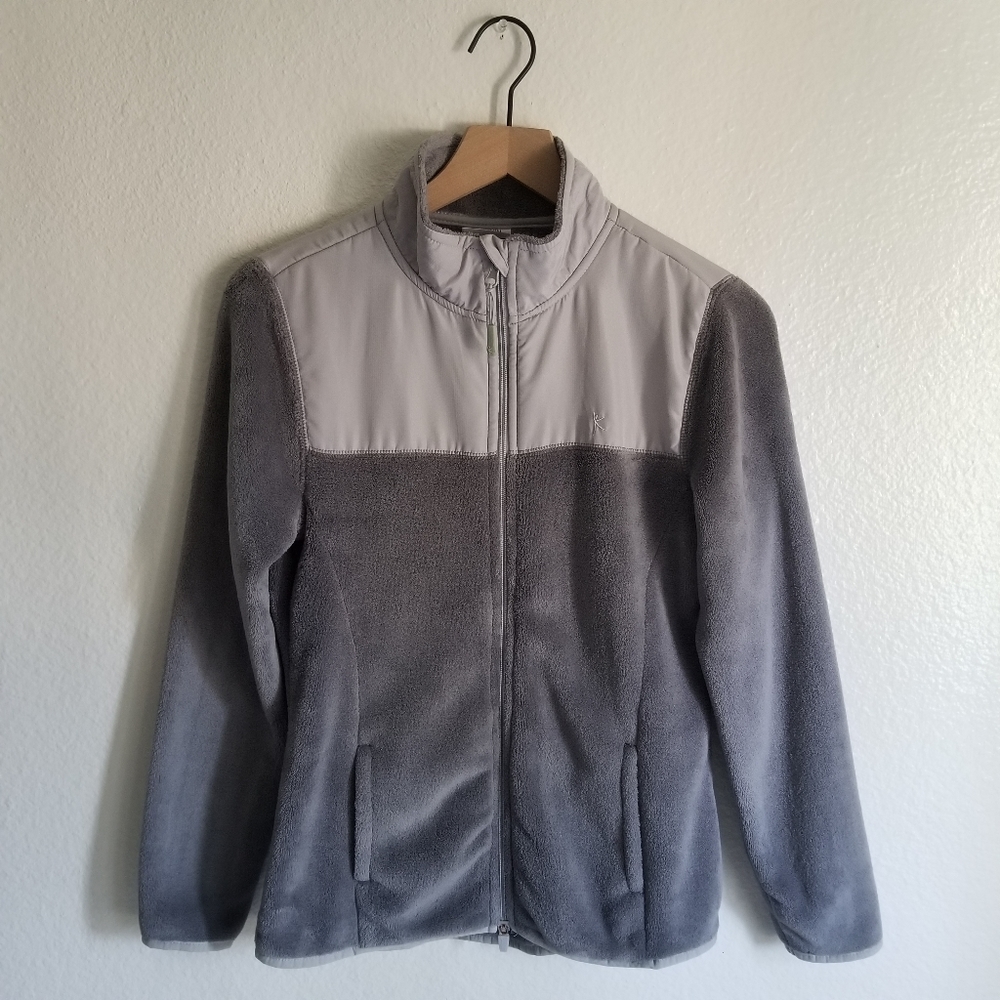 Danskin Now Two Tone Gray Sport Fleece Jacket